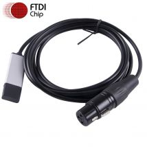 FTDI USB DMX512 RS485 Serial DMX Control Adapter Converter DJ Stage Light Rotate Cable