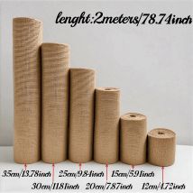 2M 12cm-35cm Tela naturale Nastro di iuta Rotolo di tessuto Bohemian Wedding Rustico Confezione regalo Regali di Natale Tavolo Decorazioni per la casa