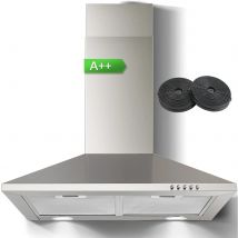 SNDOAS 60 cm Edelstahl-Wandmontage, Duted/Kanallos, A++ mit Filtern, LED-Licht, 350 m3/h, 3-Gang-Dunstabzugshaube