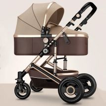 Leichte Luxus Baby Kinderwagen 2 in 1, Tragbare baby auto, Hohe Landschaft Reversible Kinderwagen,