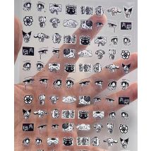 Kawaii Comic-Stil Hello Kitty Nagelkunst-Aufkleber Kleine Tiere Y2K Retro Ultradünner Selbstklebender Slider Maniküre-Aufkleber