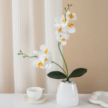 Artificial Flowers 2 Forked Butterfly Orchids Home Room Vase Table Decor Wedding Outdoor Yard Bridal Bouquets DIY Wreath Gifts