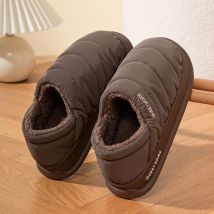 Queey Home Pantofole da donna invernali Interni in peluche Suola antiscivolo Fondo spesso Scarpa impermeabile Tomaia chiusa Pantofola calda da uomo