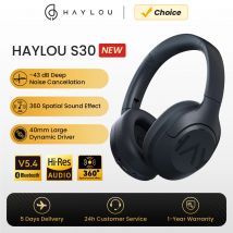 HAYLOU S30 bezprzewodowe słuchawki Bluetooth 5.4 43dB adaptacyjne zestawy słuchawkowe z redukcją
