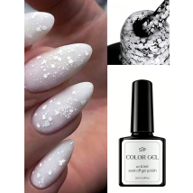 10 ml Schneeflocken-Gel-Nagellack, semi-permanentes UV-Gel, Weihnachten, weißes Schnee, Eis durch glänzenden Bling-Nagelgel-Nagellack – Soak Off UV