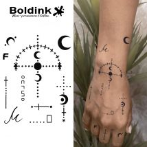 Runes Of Starry Moonlit Whispers Temporäres Tattoo, Last bis 15 Tage, neue Technologie, magischer, wasserfester, semi-permanenter Aufkleber.