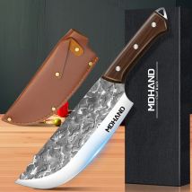 MDHAND 7-Zoll-Mehrzweck-Küchenmesser, scharfes und langlebiges Kochmesser aus Kohlenstoffstahl zum Schneiden von Gemüse und Fleisch, zum Schälen von Obst