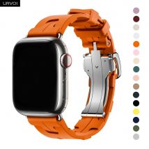 URVOI Kilim Single Tour für Apple Watch Serie 10, 9, 8, 7, 6, SE54-Motivarmband, geformtes Gummiband für iWatch-Klick-Faltschließe