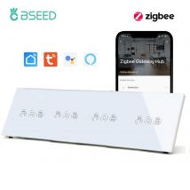 BSEED Zigbee interruptores de obturador eléctrico motorizado cuádruple persianas inteligentes rodillo Google Home Smart Life Alexa Control por aplicación de voz