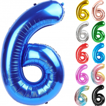 Palloncino numero 6 multicolore da 32 pollici Palloncini con numeri grandi 0-9 Ragazzi Ragazze Decorazione di compleanno Donna Uomo Forniture per anniversario per feste