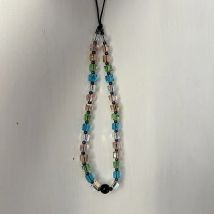 HERLOOK Cube Crystal Beads Phone Charm Chain for Cellphone Case Strap Y2K Accessories