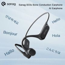 Sanag B33S AI Auricolare Conduzione ossea Auricolare Bluetooth 32 GB di memoria IPX8 Cuffie da nuoto Flash-vendita Auricolare wireless MP3