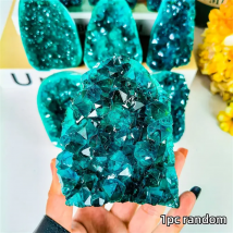 1-teilige hochwertige Seeblau-Kristallcluster – lebendiger und langlebiger künstlicher Kristall, perfekt für die Heimdekoration