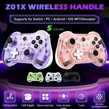 Z01x transparenter BT Gaming Controller mit Hall-Effekt Wireless Joystick Gamepad für Nintendo Switch/PC/Windows/iOS/Mac/Telefon/Androi
