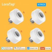 LoraTap-portalámparas Tuya ZigBee 3,0, Bombilla E27/E26, Smart Home, Google, Alexa, Echo, Control remoto, funciona con asistente Zigbee2MQTT DIY