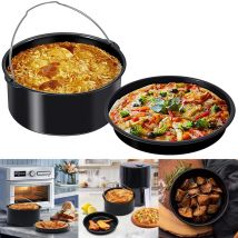 Zubehör für Luftfritteusen, langlebige Luftfritteuse, Pizzapfanne und Backen von Kuchen, Eimer-Set, Brot, Gebäck, Backwerkzeuge, Küchenzubehör