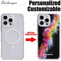 Personalisierte anpassbare DIY-Fotos für MagSafe Coque für iPhone 17 Air 16 15 14 Plus 13 12 11 Pro Max 7 8 SE 2022 Hüllenhüllen