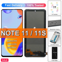 6,43" dla Xiaomi Redmi Note 11 2201117 TG Wyświetlacz LCD Zespół digitizera ekranu dotykowego dla Redmi Note 11 2201117 Ekran SG + ramka