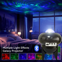 Proiettore Galaxy Luce notturna 3 in 1 Rgb Music Star Galaxy Movie con altoparlante Bluetooth e luce notturna con rumore bianco adatta per la cameretta dei bambini, regalo di compleanno/sala