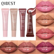 QIBEST 6 Colors Watery Crystal Jelly Lip Oil Balm Moisturizing Smoothing Lip Lines Jelly Pout Lip Gloss Glass Lip Glaze Cosmetic