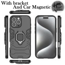360 ° Rotierende Metallhalterung Ring Auto Magnetische Handyhülle für iPhone 16 Pro Max 14 11 12 13 15 Pro Max Weiche TPU + Harte PC-Rückseite