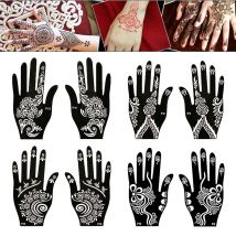 Temporary Tattoo Hollow Henna Palm Tattoo Stencil Professional Wedding Tool Hand Foot Body Art Sticker Tattoo Stencil Template