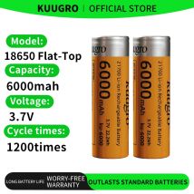 Kuugro ku-6000 21700 6000mAh 3.7V Rechargeable Lithium Battery 18A Discharge High Power Batteries For High-Power Appliances