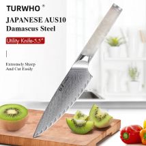 Turwho 5.5 "Utility Messer Damaskus Stahl profession elle Kochmesser geschnitten Gemüse Fleisch Obst Küchenmesser japanische Kochute nsilien