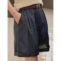 Sommer Korea Stil Faul Leinen Gekräuselt Worden Bermuda Shorts Breites Bein Lose Dünne Beiläufige Hot Pants Für Frauen