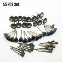 45-teiliges Stahldrahtbürsten-Set, 3 mm runder Schaft, T/Stift-Typ für Metallspiel, Rost, Farbentfernung, Polieren, rotierendes Werkzeugzubehör