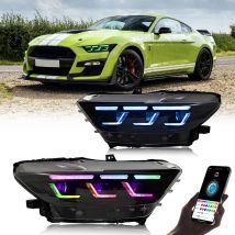 1 Para Soczewek LED do Reflektorów Przednich do Forda Mustanga 2015 2016 2017 Super Jasne