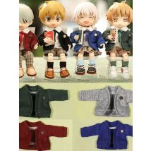 Obitsu 11 Doll School Uniform Clothes Suit (Shirt+Trousers+Socks+Tie) for OB11,molly,1/12 bjd Doll Clothes Outfit Accessories