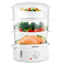 Aigostar Fitfoodie 30CFO - 9L Steamer con Timer, 3 cestini, 800W, BPA Free e Design esclusivo