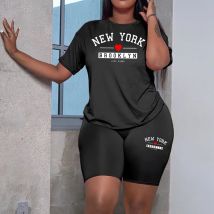 Täglicher Damen-Trainingsanzug, kurzärmelig, Damenbekleidung, lässig, zweiteilige Sets für bequeme Sommer-Shorts, T-Shirts, O-Ausschnitt, passend