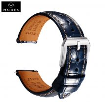 Maikes correa de reloj de cuero de liberación rápida de lujo 20mm 22mm accesorios correas de reloj pulseras para Breitling Omega correa de reloj azul