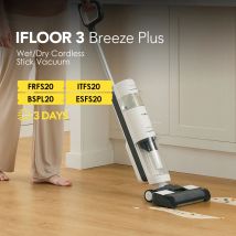 Tineco iFLOOR 3 Breeze Plus Aspirapolvere Wet Dry Pulitore per pavimenti senza fili e mocio Pulizia in un solo passaggio per pavimenti duri