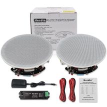 Herdio 2 szt. 6,5-calowy domowy sprzęt audio 300W sufitowy głośnik Bluetooth domowy system głośników wpuszczanych do wewnętrznej kuchni sypialnia łazienka