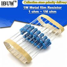 20pcs 1W Metal film resistor 1% 1R ~ 1M 2R 10R 22R 47R 100R 330R 1K 4.7K 10K 22K 47K 100K 330K  470K 1 2 10 22 47 100 330 ohm