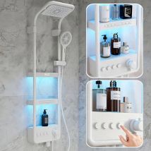 Modernes High-End-Badezimmer-Duscharmatur-Set, Regenwasserfall, Mischbatterien, intelligentes LED-Display, Regenduschen-Panel-System mit Lampe duschsystem komplettset wasserhahn bad badewannenarmatur