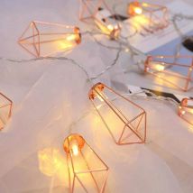1,5 M/3 M Retro Eisen Diamant Fee Lichterketten Nordic Geometrische Form Geburtstag Hochzeit Party Wohnkultur Laterne string Lampe