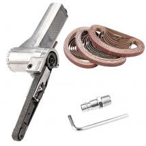 Levigatrice pneumatica a nastro SIFANG, set di 3 nastri abrasivi, compressore d'aria, molatura, lucidatura, utensile pneumatico