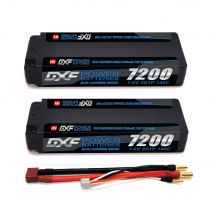 DXF 2S Lipo Batteria 7200mAh 7.6V 140C 5mm T Spina rigida per 1/10 Buggy Truggy Offroad Barca Auto Barca Camion RACING Elicottero