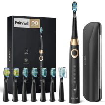 Fairywill elektrische Zahnbürsten für Erwachsene und Kinder, 5 Modi, Smart-Timer, wiederaufladbare, aufhellende Schallzahnbürste mit 10 Bürstenköpfen