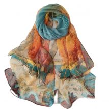 Donne di estate Foresta di betulla Paesaggio Sottile Morbido Spiaggia Sciarpa di Georgette Setosa Scialli 160 cm Lunghi Avvolge Spiaggia Protezione Solare Hijab