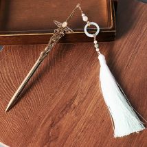 Sword Hairpin Tassel Coiled Hair Hairpin Ancient Style Hanfu Hair Tie Shaking Head Hairpin Simple Ancient Style Headwear