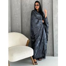 Ramadan glänzenden Satin offenen Kimono Abaya Dubai Luxus muslimischen Abayas für Frauen Kaftan Kleid Islam Kleidung Robe Femme Musulmane