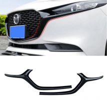 Für Mazda 3 Limousine/2019-2024 Jahr Auto Kühlergrill Trim Streifen ABS Front Stoßstange Diffusor Lip Grills Abdeckung zubehör Refit