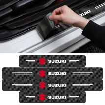 Carbon Fiber 4Pcs Car Door Sill Protector Sticker Auto Decor Decals Accessories For Suzuki Swift Jimny Grand Vitara Samurai  SX4