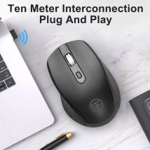 Kabellose Maus, 2,4 GHz, USB-Maus, kabellos, für Laptop, Computer, PC, MacBook, ergonomische tragbare optische Mäuse mit 4 Tasten, 1200 DPI