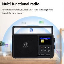 Radio de Internet portátil, la mejor recepción, Radios FM DAB +, altavoz inalámbrico Bluetooth con pantalla LCD, compatible con despertador, temporizador de sueño